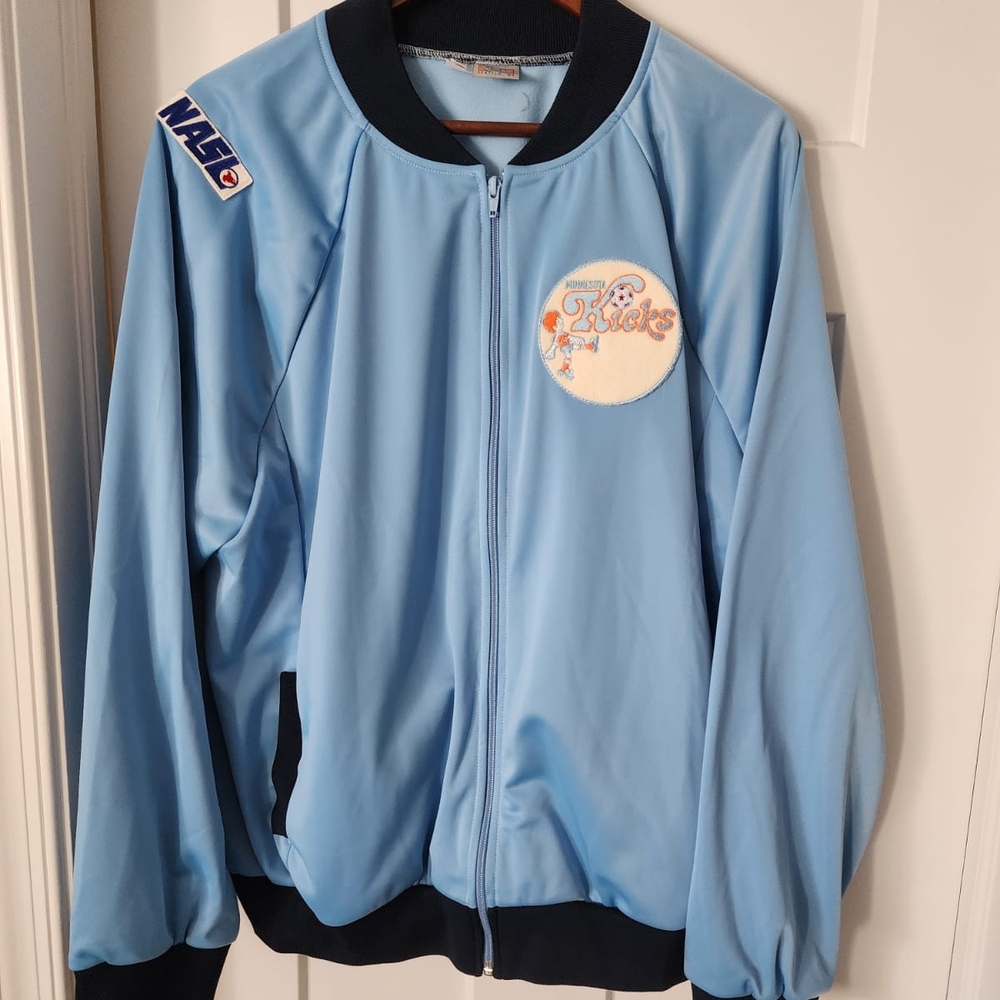 Ebbets Field Flannels Blue Bomber Jacket with Retro Patch
